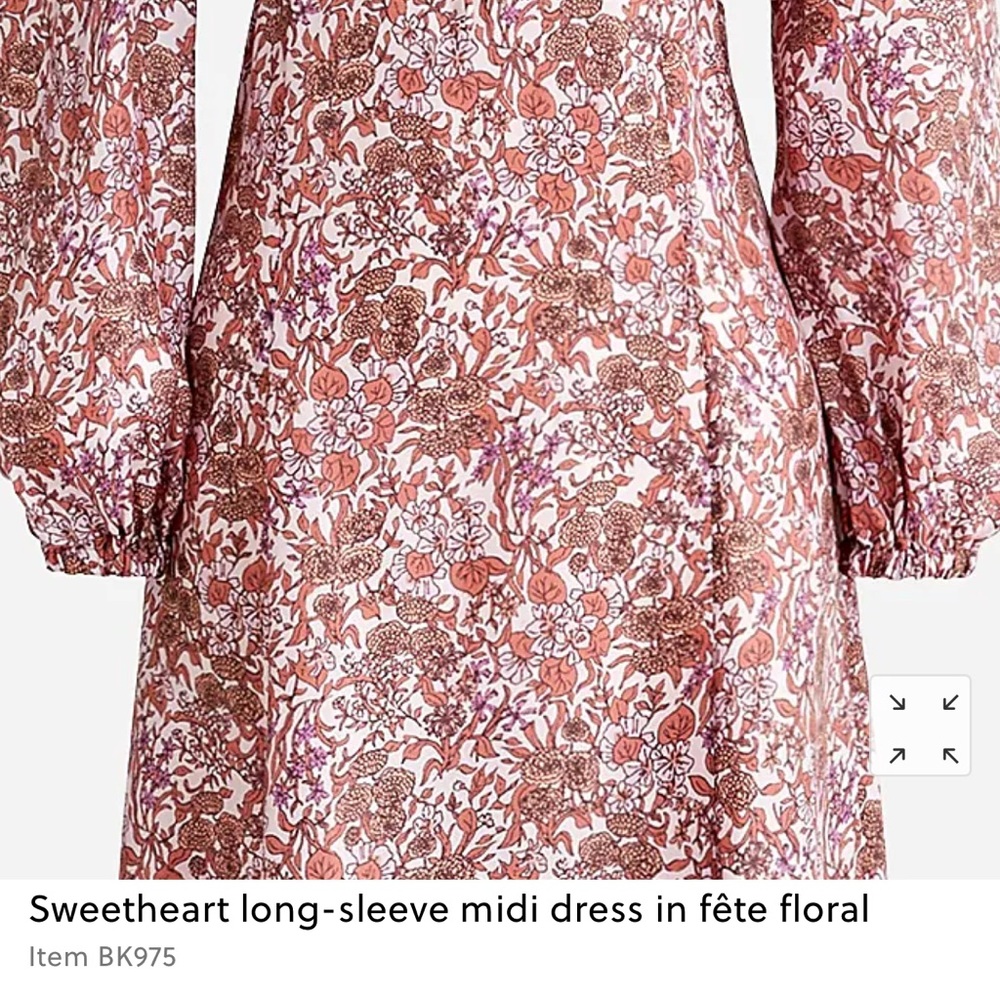 J.Crew Sweetheart Long-Sleeve Midi Dress in Fête Floral - Picture 9 of 15